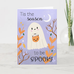 Cute Halloween Ghost Spooky Season Kawaii Card