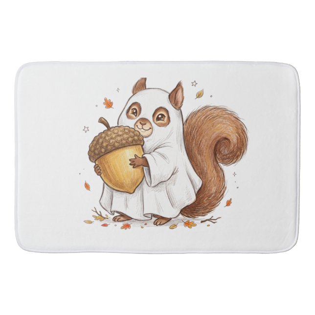 Cute Halloween Ghost Squirrel Custom Favour Classi Bath Mat (Front)