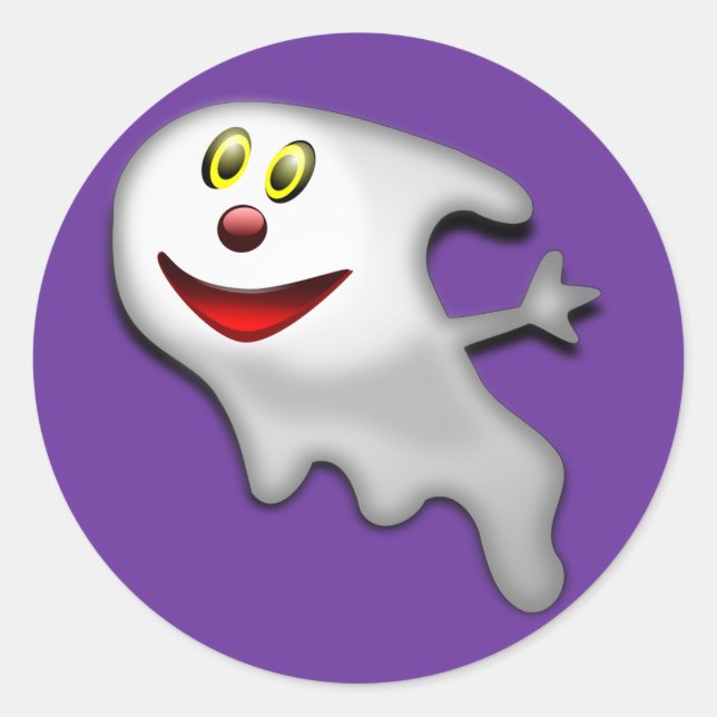 Cute Halloween Ghost Sticker (Front)