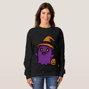Cute Halloween Ghost Sticker Sweatshirt