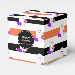 Cute Halloween Ghost Stripes Trick or Treat Candy Favor Box