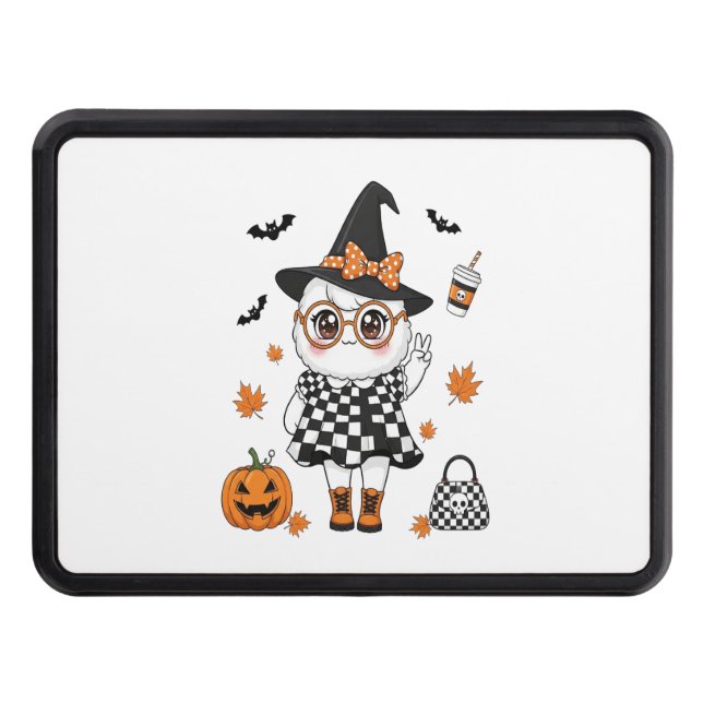 Cute Halloween Ghost Trailer Hitch Cover (Front)