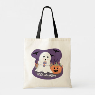 Cute Halloween Ghost Trick-or-Treat Tote Bag
