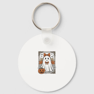 Cute Halloween Ghost Vintage Engraving Shirt Desig Keychain
