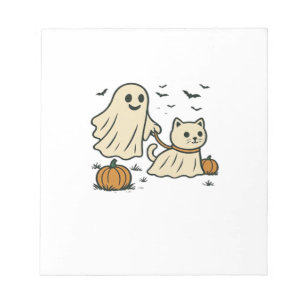 Cute Halloween Ghost Walking Ghost Cat Classic T-S Notepad