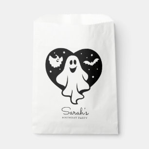 Cute Halloween Ghost With Heart And Bat Favour Bag