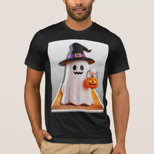 Cute Halloween Ghost with Pumpkin T-Shirt