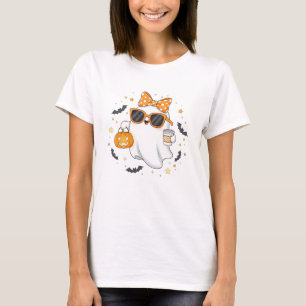 Cute Halloween Ghost with Pumpkin T-Shirt