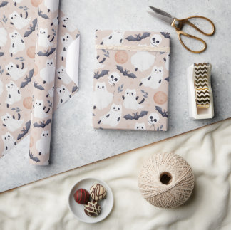 Cute Halloween Ghost Wrapping Paper | Kawaii Spook