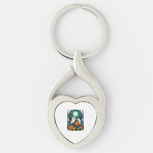 Cute Halloween Ghosts and Jack O Lantern Forest (2 Keychain