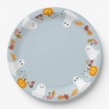 cute halloween ghosts and pumpkins