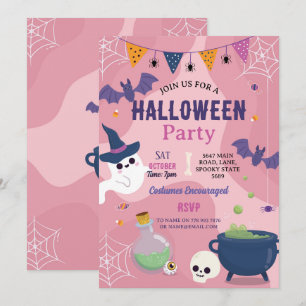 Cute Halloween Ghosts Party Pumpkins Invite