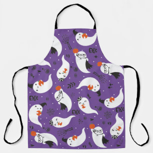Cute halloween ghosts pattern apron