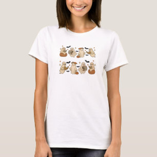 Cute Halloween Ghosts Pattern T-Shirt