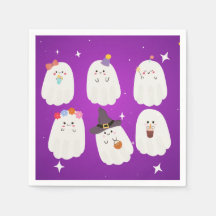 Cute halloween ghosts spooky napkins
