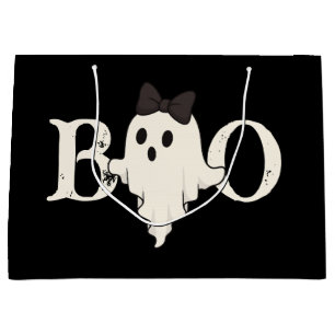 Cute Halloween Gift Bag – "Boo" Ghost with Bow