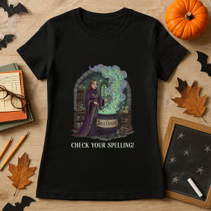 Cute Halloween Gift for Teachers Spell-Chequered  T-Shirt