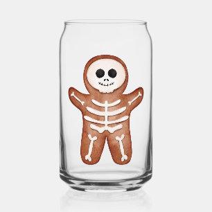 Cute Halloween Gingerbread Skeleton Cookie Can Glass