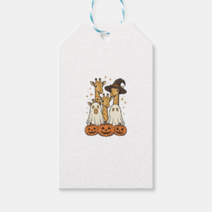 Cute Halloween Giraffe Ghost Pumpkin Shirt Design_ Gift Tags