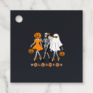 Cute Halloween Girls Skeleton Ghost Pumpkin Favour Tags