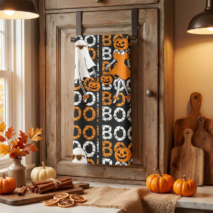 Cute Halloween Girls Skeleton Ghost Pumpkin Kitchen Towel