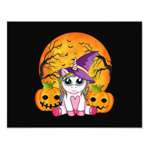 Cute Halloween Girls Witchy Unicorn Halloween Photo Print