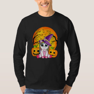Cute Halloween Girls Women Witchy Unicorn Hallowe T-Shirt
