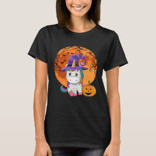 Cute Halloween Girls Women Witchy Unicorn Hallowee T-Shirt