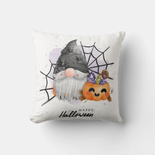 Cute Halloween Gnome Throw Pillow