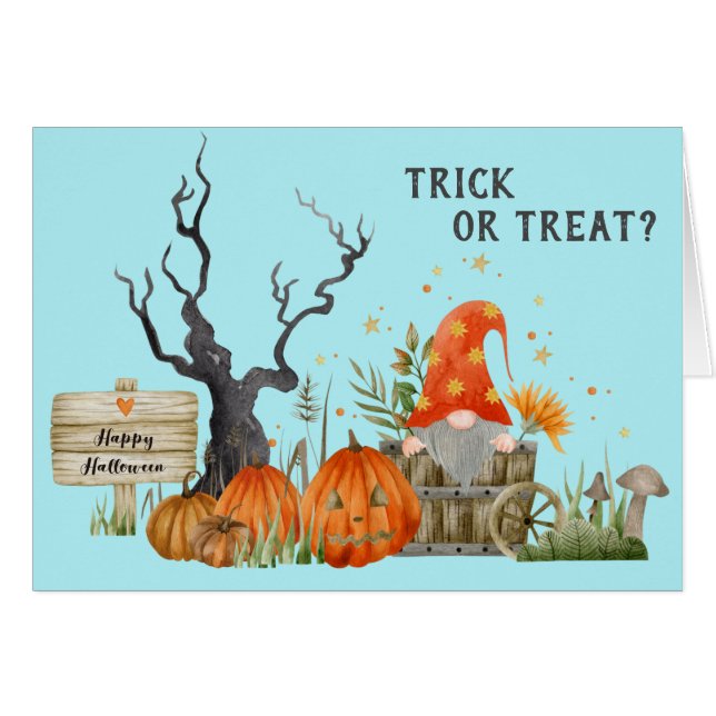 Cute Halloween Gnome Trick or Treat (Devant horizontal)