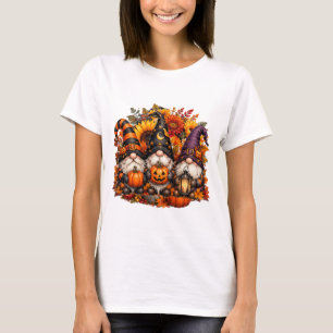 Cute Halloween Gnome Trio Pumpkins T-Shirt