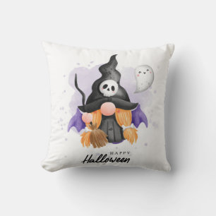  Cute Halloween Gnome Witch Throw Pillow
