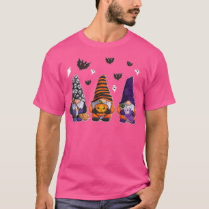 Cute Halloween Gnomes Autumn Pumpkins Fall Holiday T-Shirt