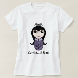 Cute Halloween Gothic vampire girl I bite T-Shirt