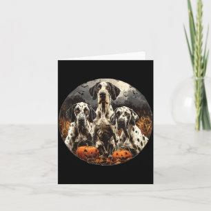Cute Halloween Great Dane Dogs Spooky Pumpkin Card