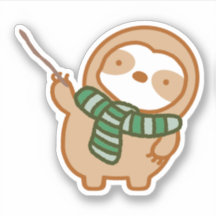 Cute Halloween Green Scarf Wizard Sloth