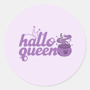 Cute Halloween, Halloween Queen, Halloqueen, Retro Classic Round Sticker