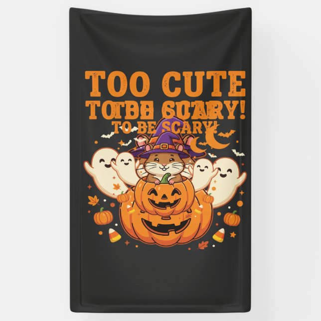 Cute Halloween Hamster Pumpkin Ghost Design_1 Banner (Vertical)