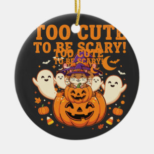 Cute Halloween Hamster Pumpkin Ghost Design_1 Ceramic Ornament