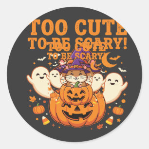 Cute Halloween Hamster Pumpkin Ghost Design_1 Classic Round Sticker