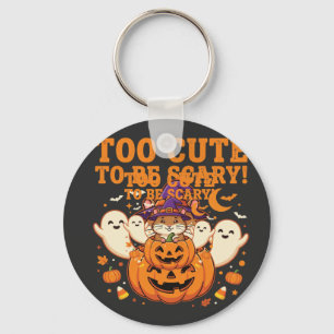 Cute Halloween Hamster Pumpkin Ghost Design_1 Keychain