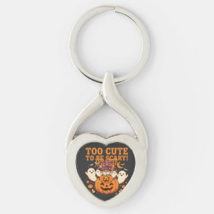 Cute Halloween Hamster Pumpkin Ghost Design_1 Keychain