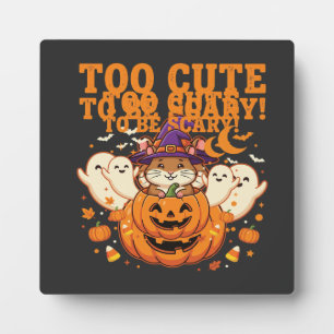 Cute Halloween Hamster Pumpkin Ghost Design_1 Plaque