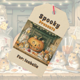Cute Halloween Hamster Snack Party Gift Tags