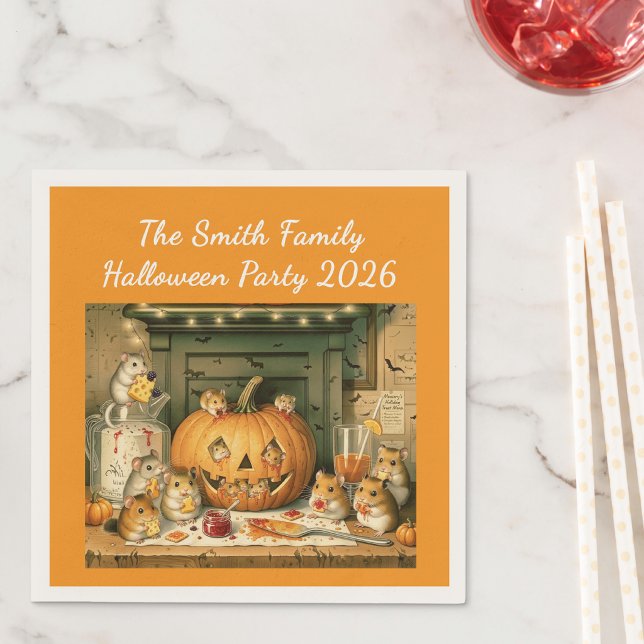 Cute Halloween Hamster Snack Party Napkin (Creator Uploaded)