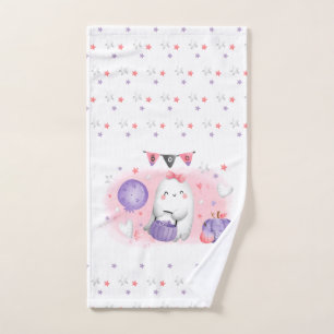 Cute Halloween Hand Towel Little Boo Girl