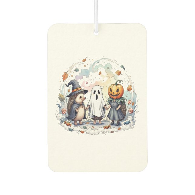 Cute Halloween Hedgehogs Costume Air Freshener (Front)