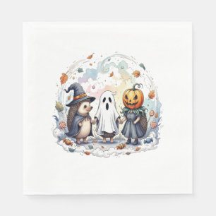 Cute Halloween Hedgehogs Costume Napkin