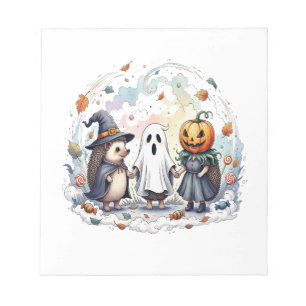 Cute Halloween Hedgehogs Costume Notepad