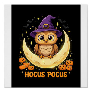 Cute Halloween Hocus Pocus Witch Owl Spooky Owl Poster